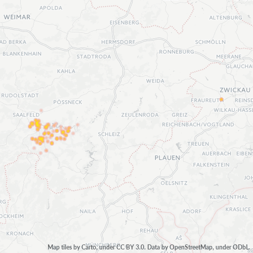 Heatmap für plz 07338