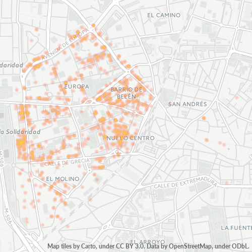 28943 Mapa de calor de densidad empresarial