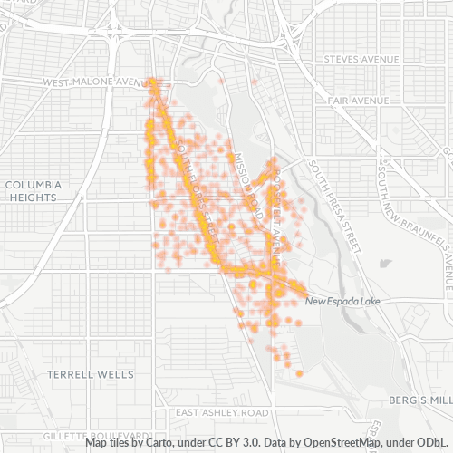 78214 Business Density Heatmap