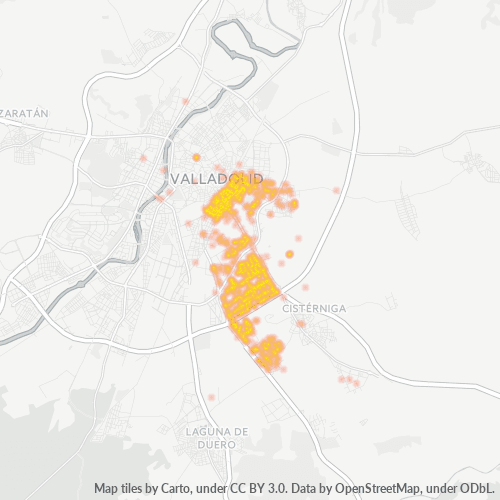 Mapa de calor para código postal 47012
