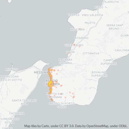 Mappa di calore per cap 89100