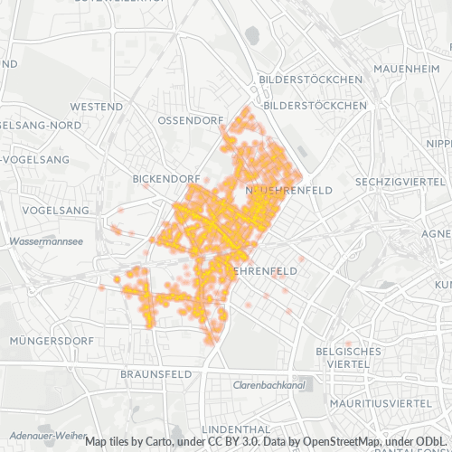 Heatmap für plz 50825