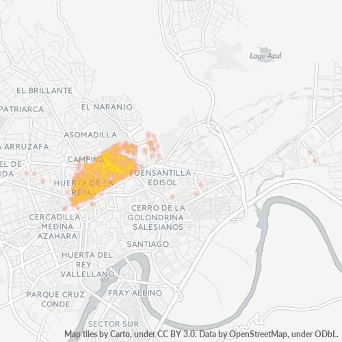 Mapa de calor para código postal 14006