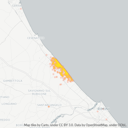 Mappa di calore per cap 47814