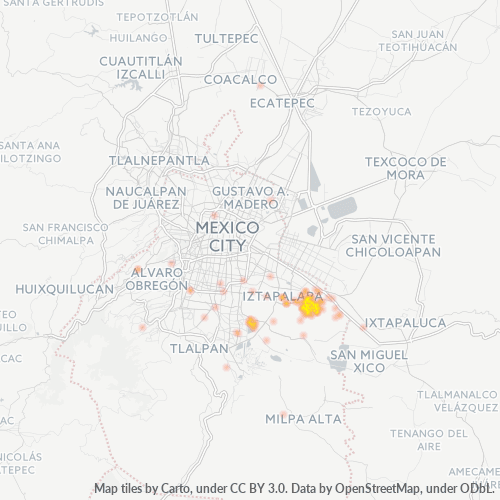 09640 Mapa de calor de densidad empresarial
