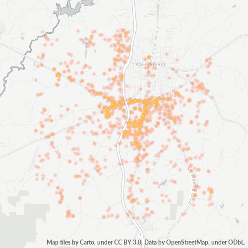 27205 Business Density Heatmap