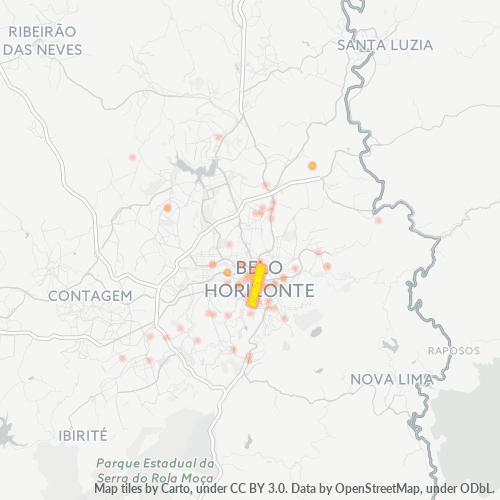 30160-000 Mapa de calor de densidad empresarial