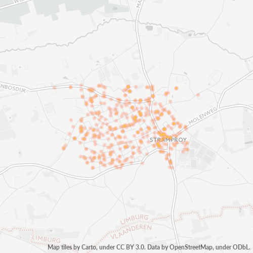 Heatmap voor postcode 6039