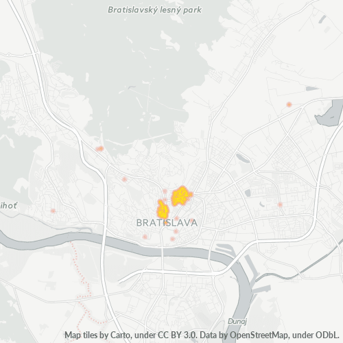 811 05 Teplotná mapa obchodnej hustoty