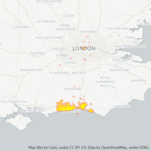 BN1 Business Density Heatmap