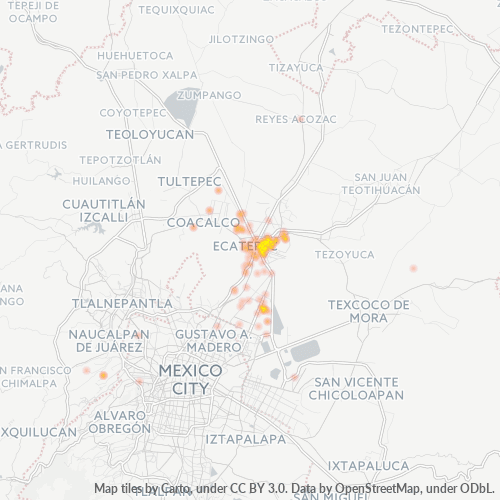 55050 Mapa de calor de densidad empresarial