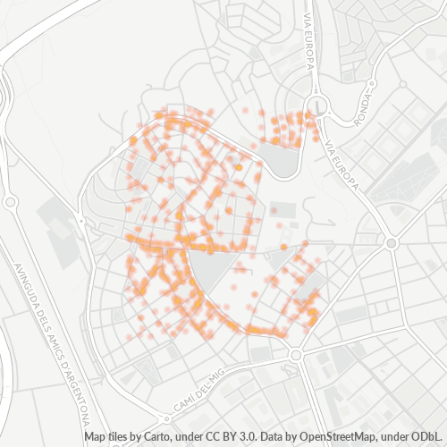 Mapa de calor para código postal 08303