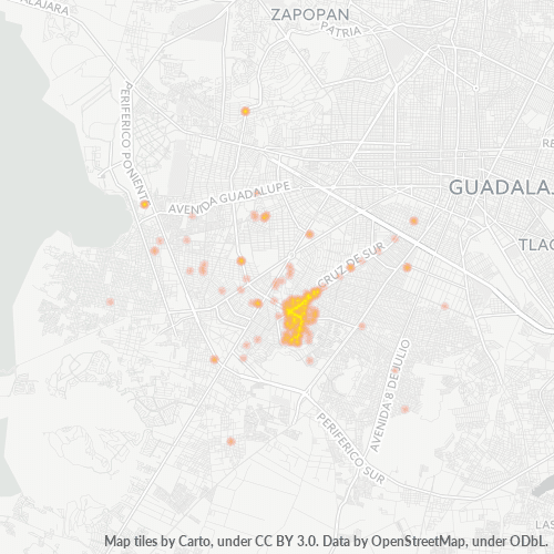 45085 Mapa de calor de densidad empresarial