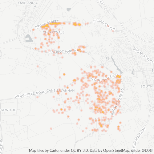 29154 Business Density Heatmap