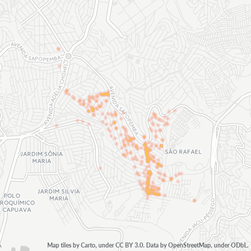 08310-000 Mapa de calor de densidad empresarial