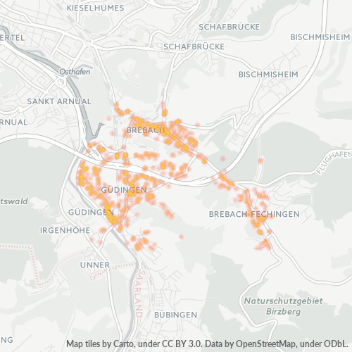 66130 Standortdichte-Heatmap
