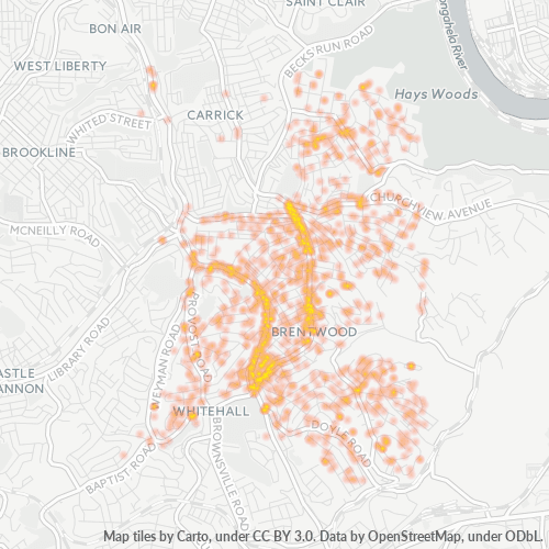15227 Business Density Heatmap