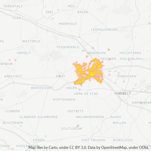 Heatmap voor postcode 3560