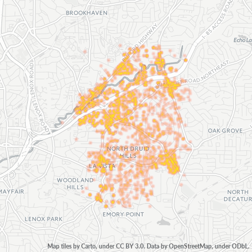 30329 Business Density Heatmap
