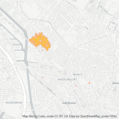 Heatmap voor postcode 3553