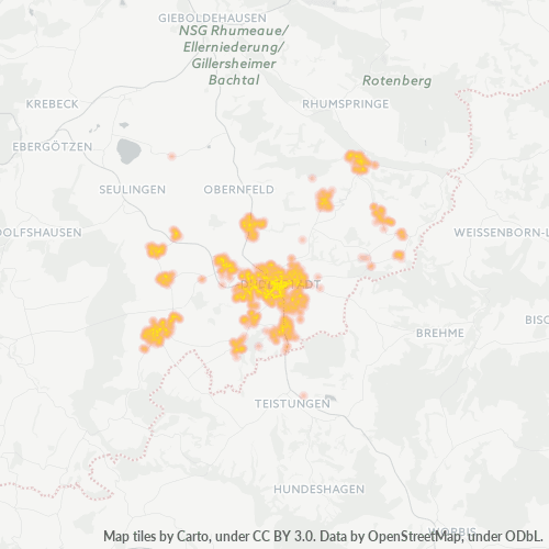 Heatmap für plz 37115