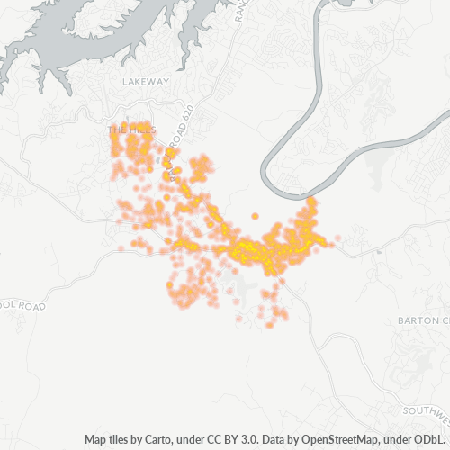 78738 Business Density Heatmap