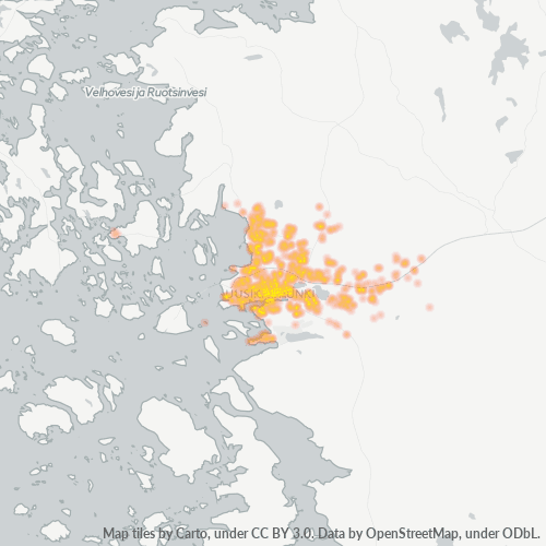 23500 Yritystiheys lämpökarttana