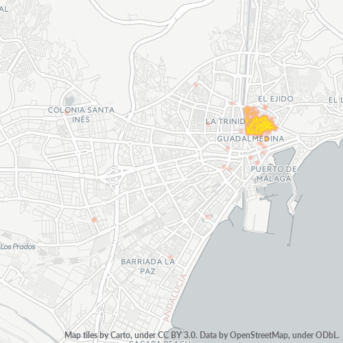 Mapa de calor para código postal 29008