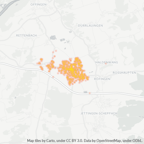 Heatmap für plz 89331