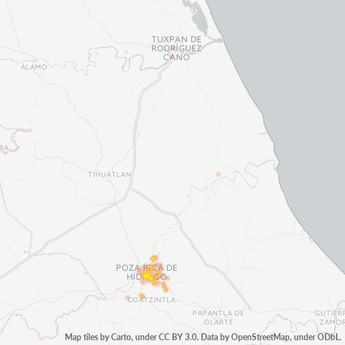 93260 Mapa de calor de densidad empresarial