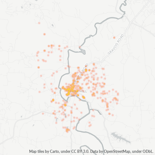 63016 Business Density Heatmap