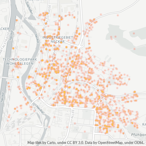 Heatmap für plz 74076