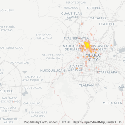02300 Mapa de calor de densidad empresarial
