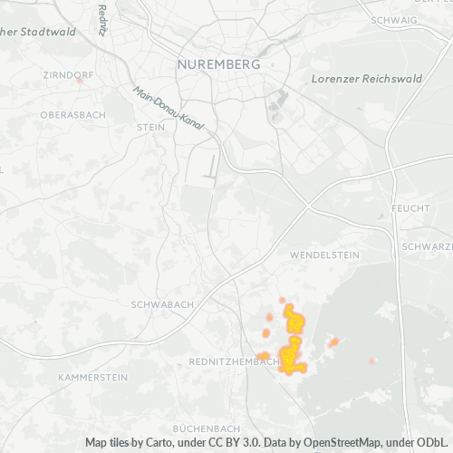 Heatmap für plz 90596