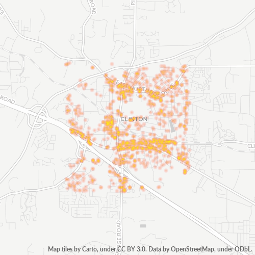 39056 Business Density Heatmap