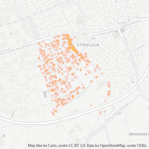 Heatmap voor postcode 4876