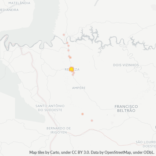 85770-000 Mapa de calor de densidad empresarial