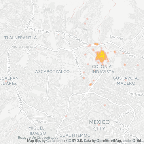 07360 Mapa de calor de densidad empresarial