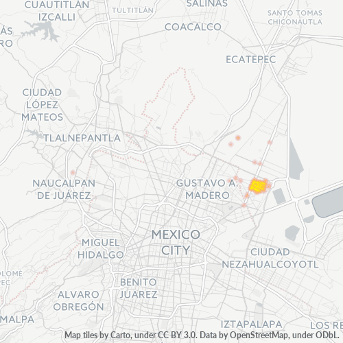 57130 Mapa de calor de densidad empresarial
