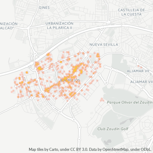 Mapa de calor para código postal 41930