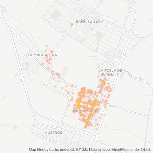46130 Mapa de calor de densidad empresarial