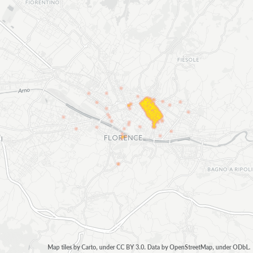50132 Mappa di concentrazione per la densità di aziende