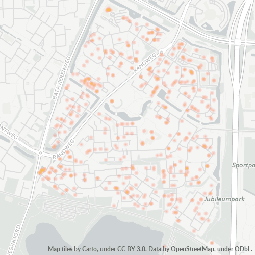 Heatmap voor postcode 6845