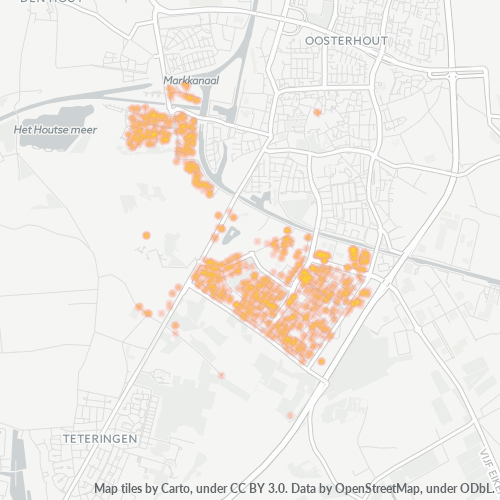 Heatmap voor postcode 4904