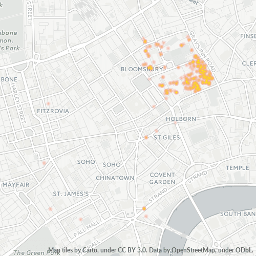 WC1N Business Density Heatmap