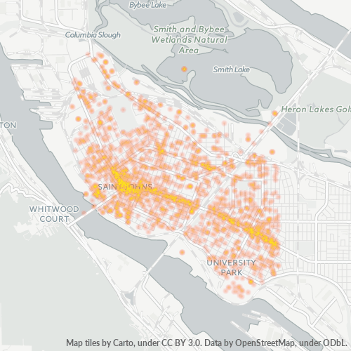 97203 Business Density Heatmap