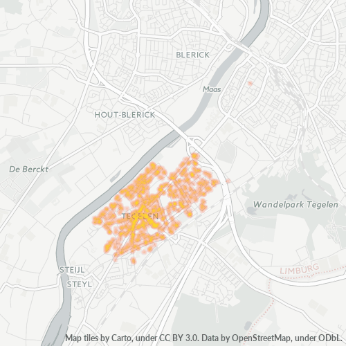Heatmap voor postcode 5931
