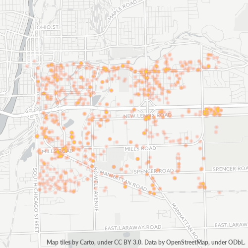 60433 Business Density Heatmap