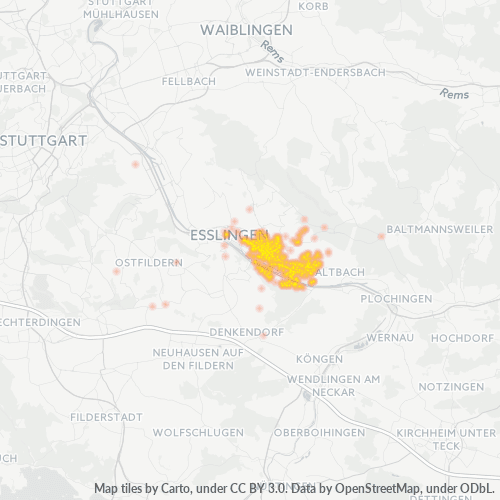 Heatmap für plz 73730