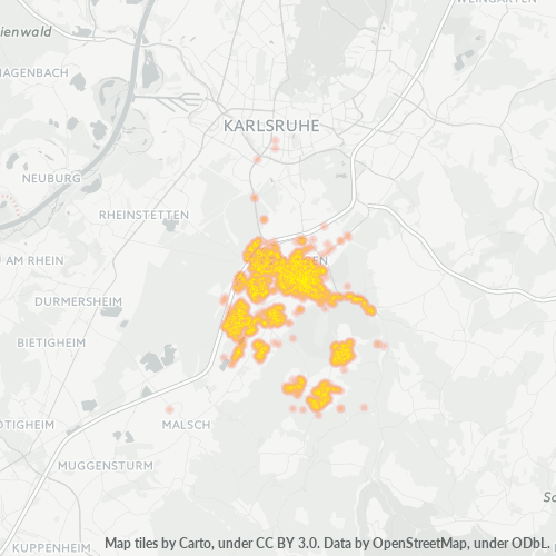 Heatmap für plz 76275
